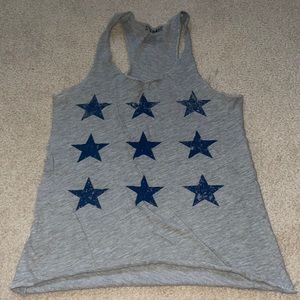 Grey w/ blue stars tank top